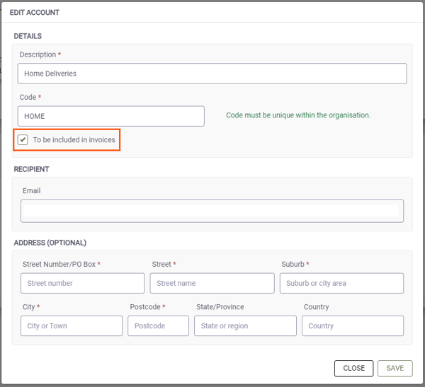 Invoice account